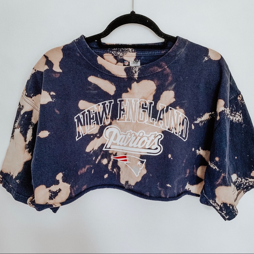 New England Patriots Tie Dye Crop Top